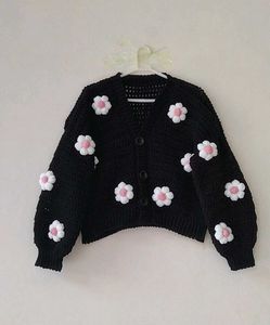 Crochet Black Cardigan