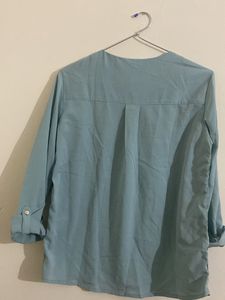 Green Rollup Sleeves Top