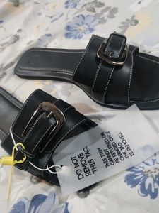 Black Buckle Sandals