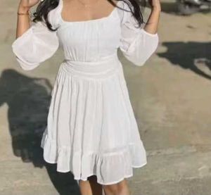 White Flowy Mini Dress