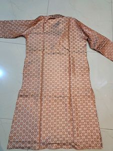 Men Silk Sherwani Style Zari Kurta Set