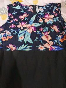 Floral Top Black Maxi Dress