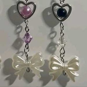 Bow Heart Phone Charms