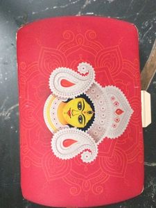 Elegant Red Clutch with Ethnic Design