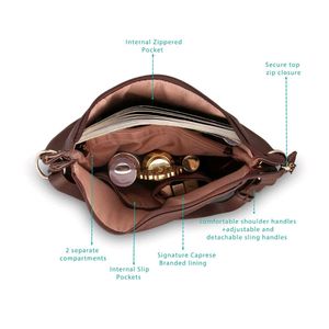 Caprese Orignal Dark Choco Faux Leather Handbag