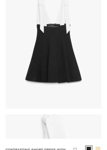 ZARA Contrasting Short Dress With Bows On Straps