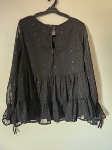Sheer Black Polka Dot Blouse