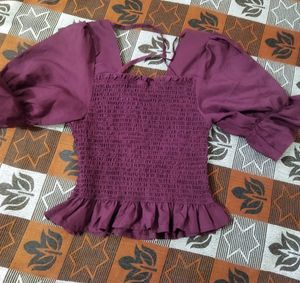Maroon Crop Top