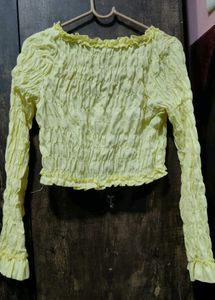 Butter Yellow Crop Top (Shrug)💛