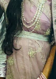 Bridal lehanga with aari work tassels 💜