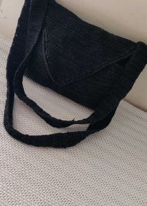 Handmade Black Crochet Bag