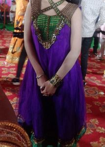 Purple Embroidered Kurta Set