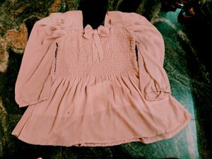 Chic Pink Smocked Top