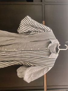 Korean Soft Striped Shirt Dress