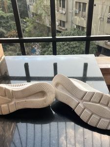 White &amp; Neon Green Sneakers