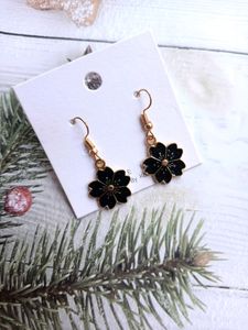 Black Flower Earrings