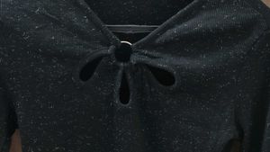 Black Sparkle Crop Top