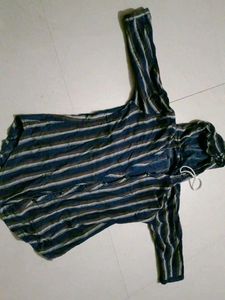 Striped Hooded Shirt