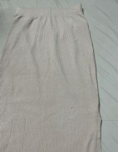 Beige Knit Maxi Skirt