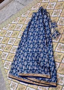 Navratri Special Blue Full Length Skirt