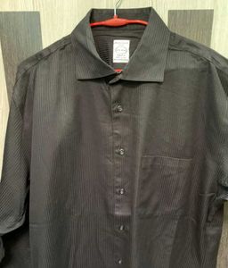 Men's Striped branded Black Shirt