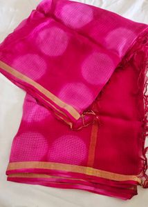 Pink Polka Dot Dupatta