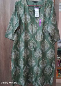 Green Floral Print Kurti XXL