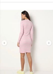 Pink Striped Bodycon Dress