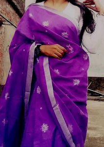 purple saree with blouse