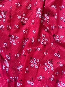 Red Floral Mini Skirt