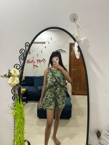 Casual Green Block Playsuit