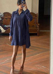 Navy Blue Shirt Dress