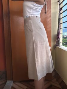 Beige Culottes Pants