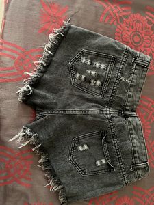 Distressed Denim Shorts