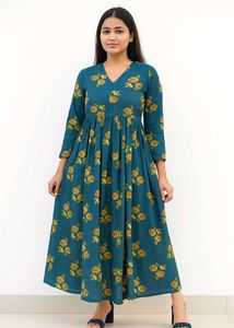 A Cyan Dress With Mustard Flora Chic