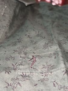Indian Terrain -M Size Green Floral Print Shirt