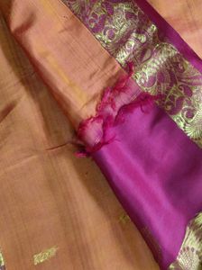 Traditional yellow and maroon Silk Saree