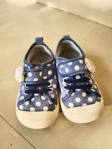 Blue Polka Dot Sneakers - Toddler Size