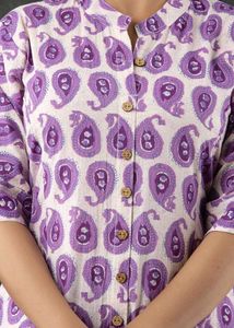 Brand New Cotton A-LINE Kurti- Purple Color