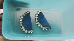 Kundan Stone Earings Blue
