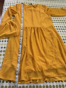 Zara Yellow Bell Sleeve Mini Dress