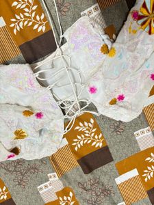 White Party Wear Lehenge