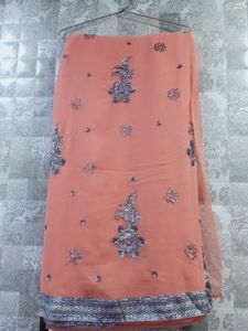 Heavy Embroidery saree 🧡🧡