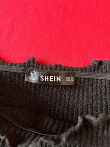 Shein Black Off-Shoulder Crop Top