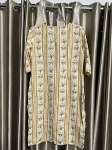 Striped Floral Print Kurta