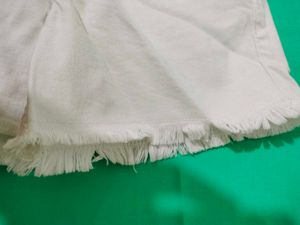 White Denim Jumper Shorts By  Shopper Stop