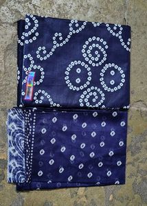 Navy Blue Bandhani Dress material
