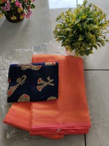 New Art Silk Saree With Matching Blouse