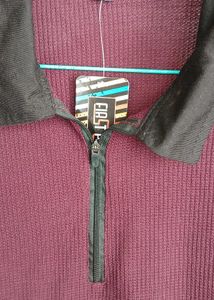 👍Maroon Polo Zip Style T-Shirt👕
