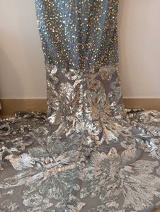 Tailor Made Silver Sequin Gown(Thailand Fabric)